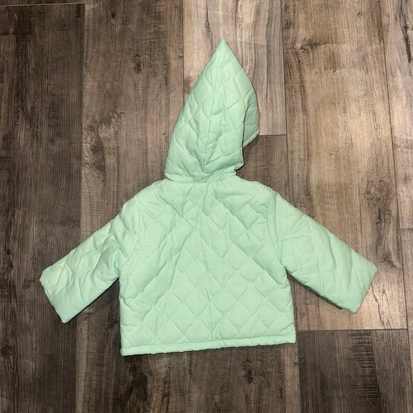 Vintage Quilted Goose Baby Jacket 12 Months Green - Picture 3 of 5